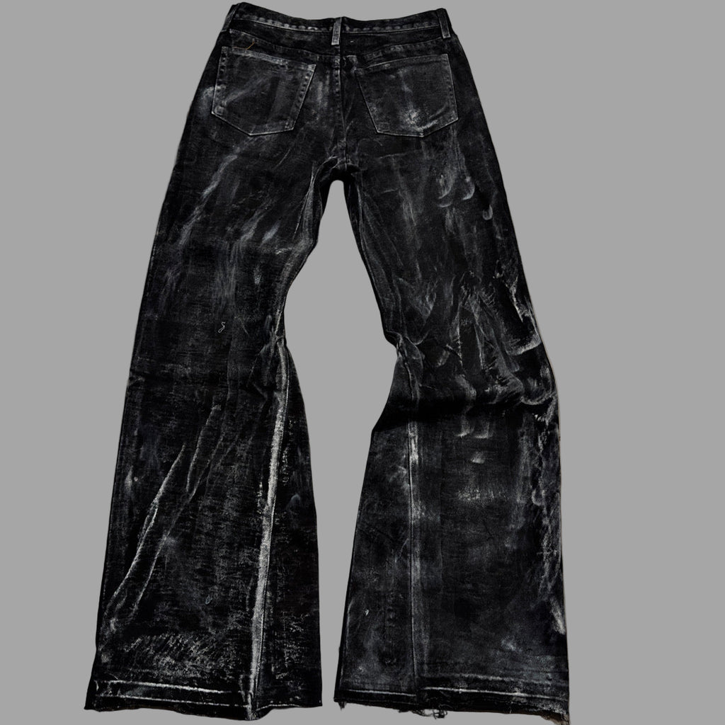 STUDDED PAINTED FLARED JEANS